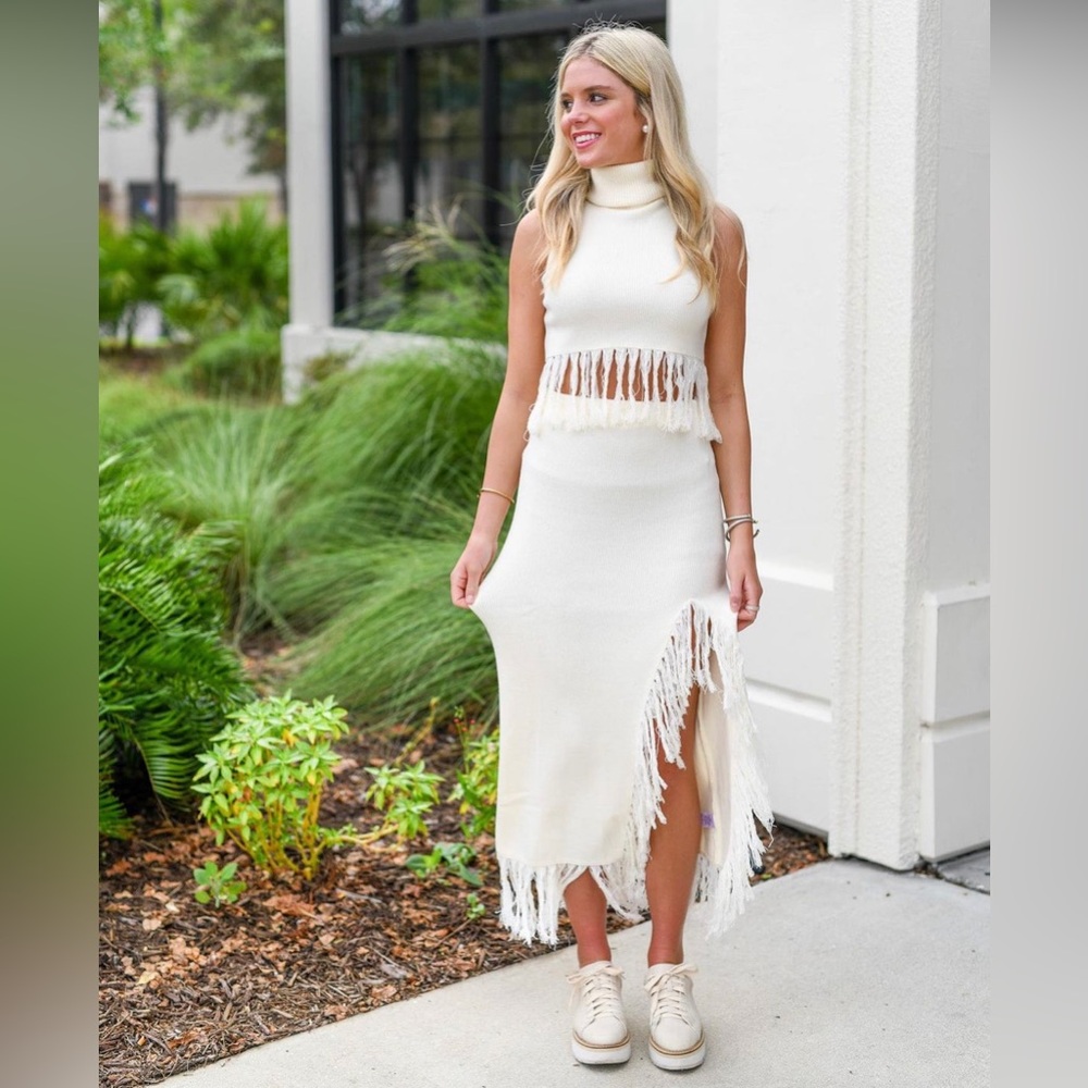 Fringy With It Set - Ivory Triple Threads - image 4